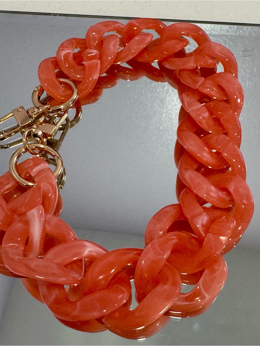 New Orange Chunky Acrylic 18 inch Bag Chain
